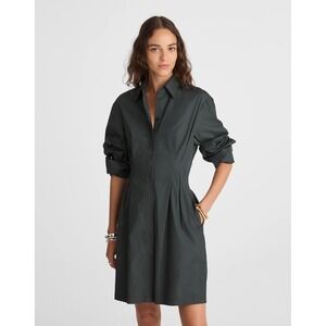 NWT Madewell Tucked Mini Shirtdress Summit Green Sz 8 NW416 Preppy Minimalist
